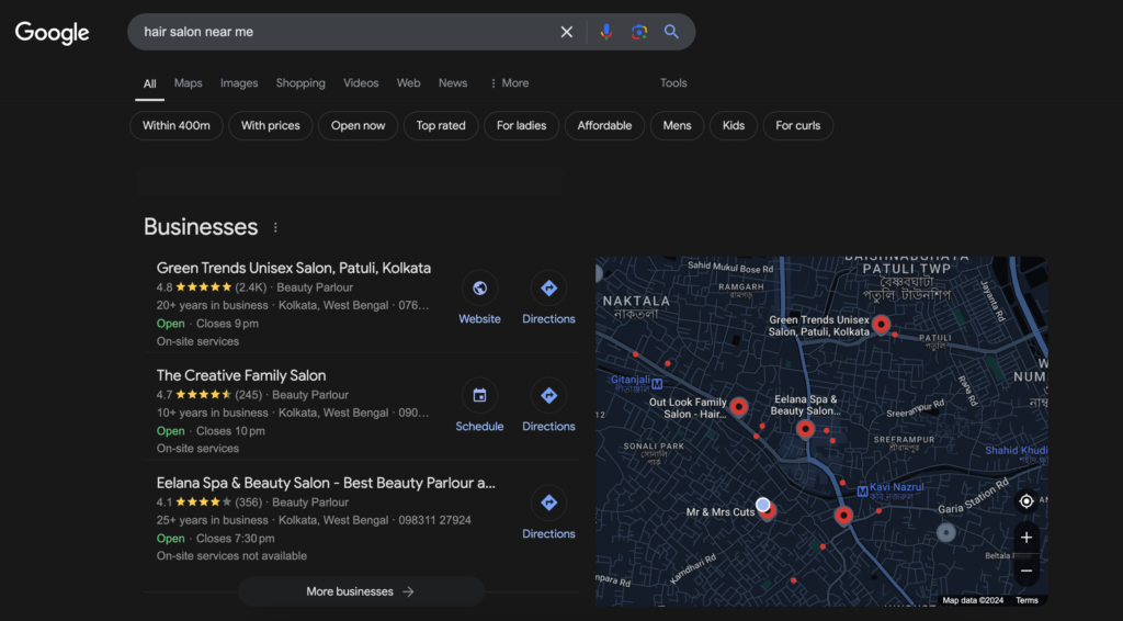 google local business map pack